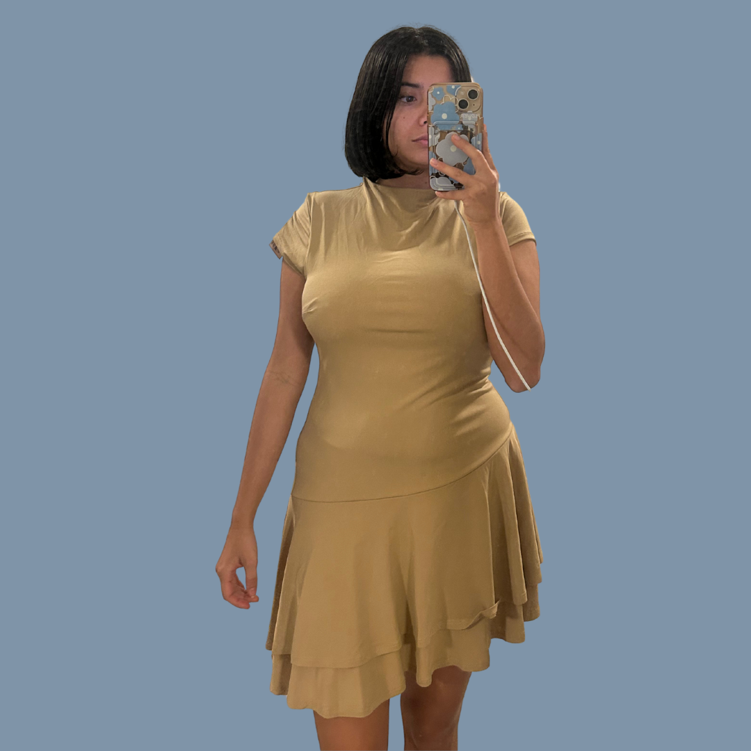 Zara t-shirt dress with ruffle skirt Size M
