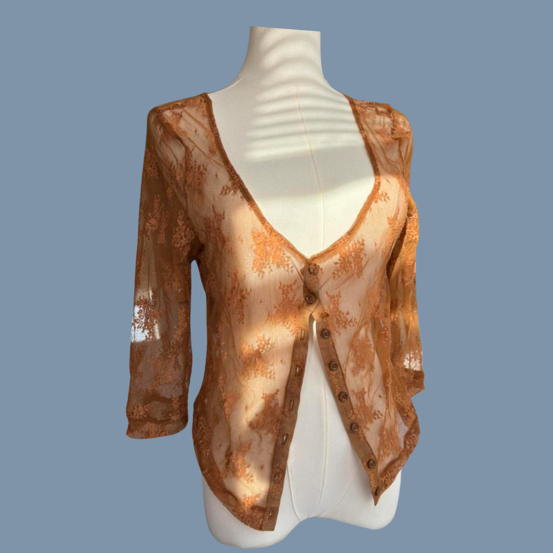 Lace Free People button-up cardigan Size S/M
