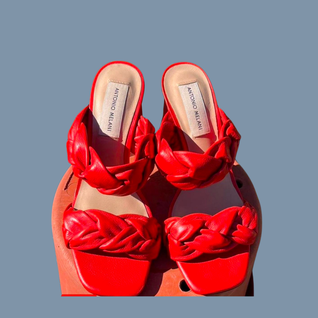 Antonio Melani Red Leather Heels Size 5.5