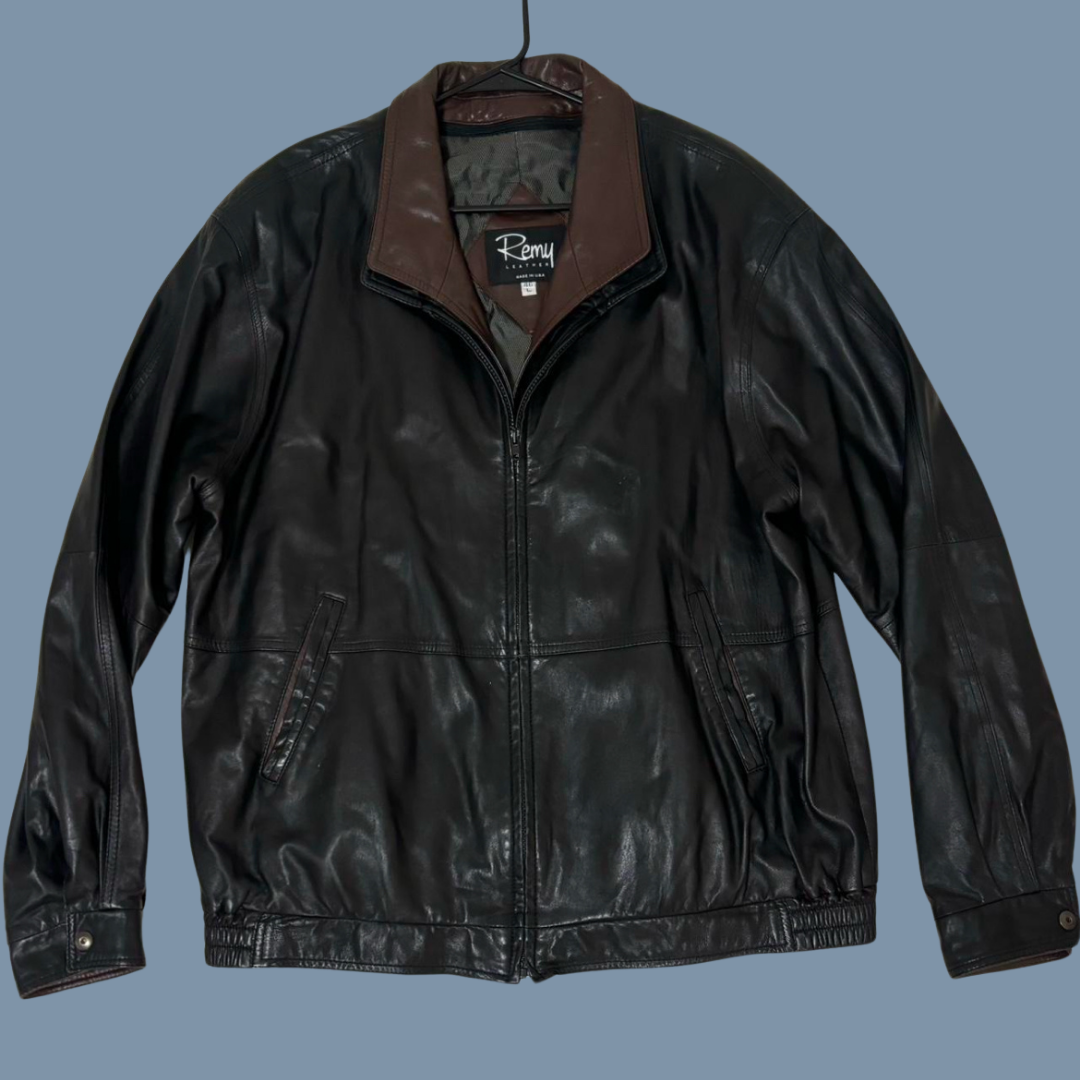 Remy Two-Toned Leather Jacket Size XL