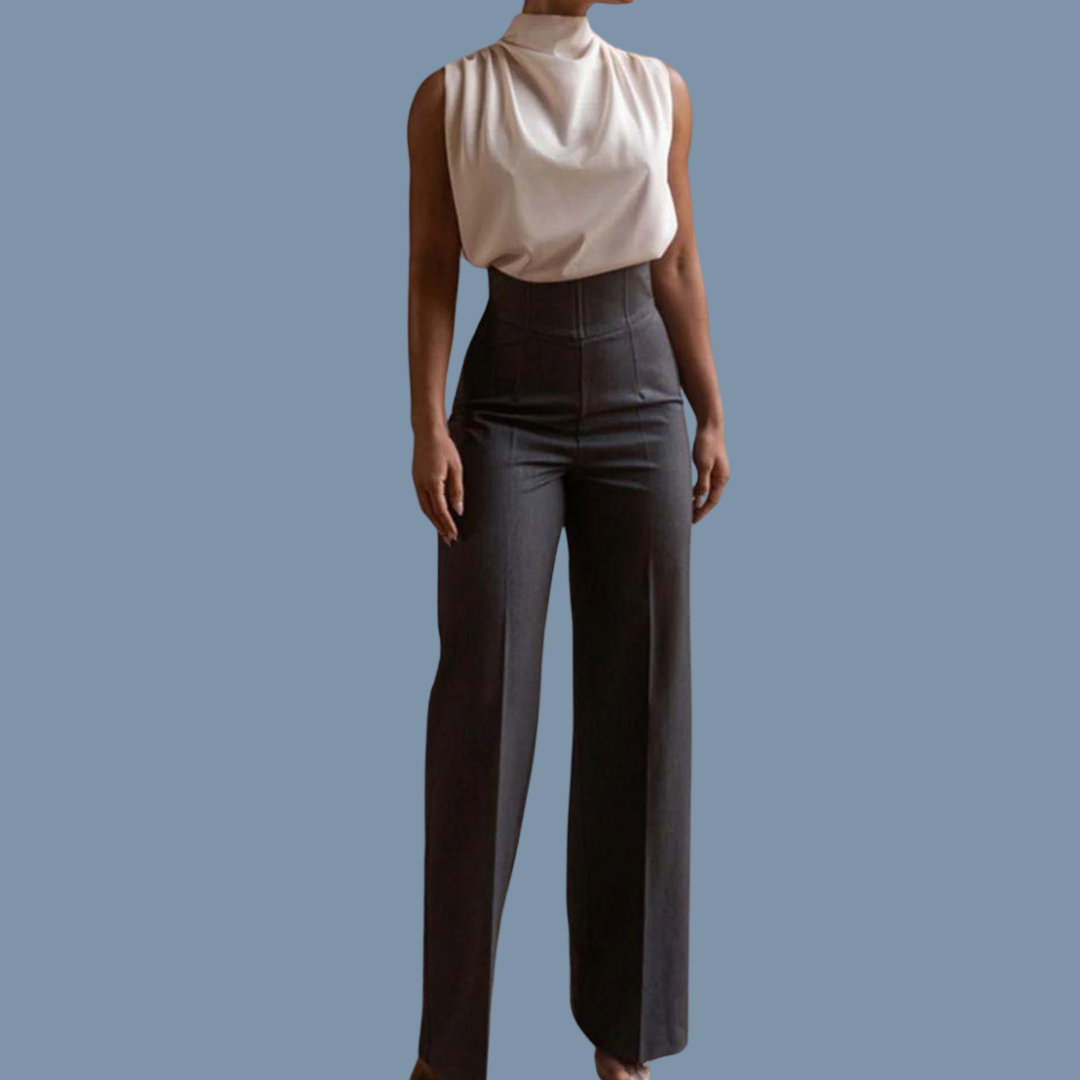 Grey High waisted trousers Size XS
