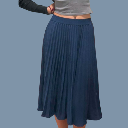 Navy blue pleated skirt Size S