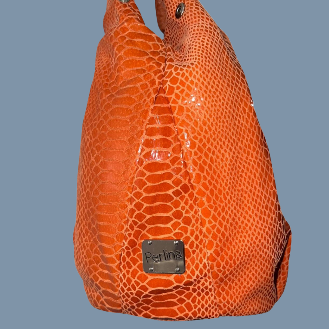 Perlina Snakeskin leather Hobo Bag