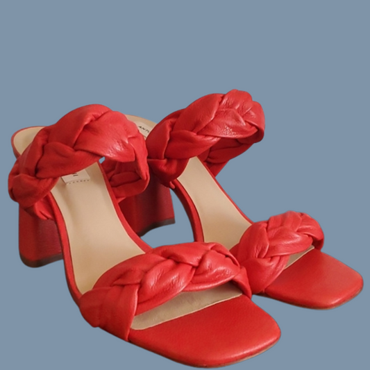Antonio Melani Red Leather Heels Size 5.5