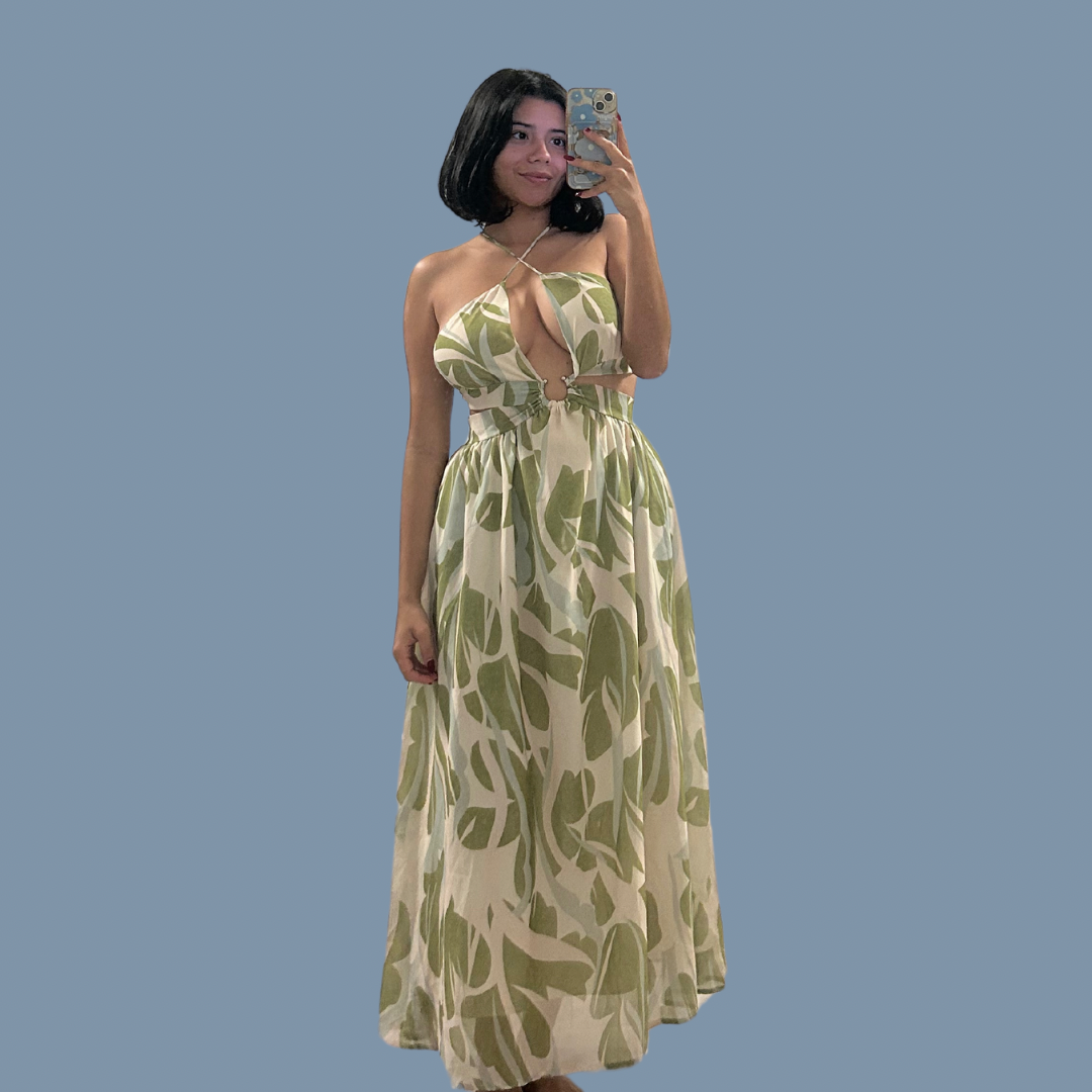 Halter backless cutout long dress Size M